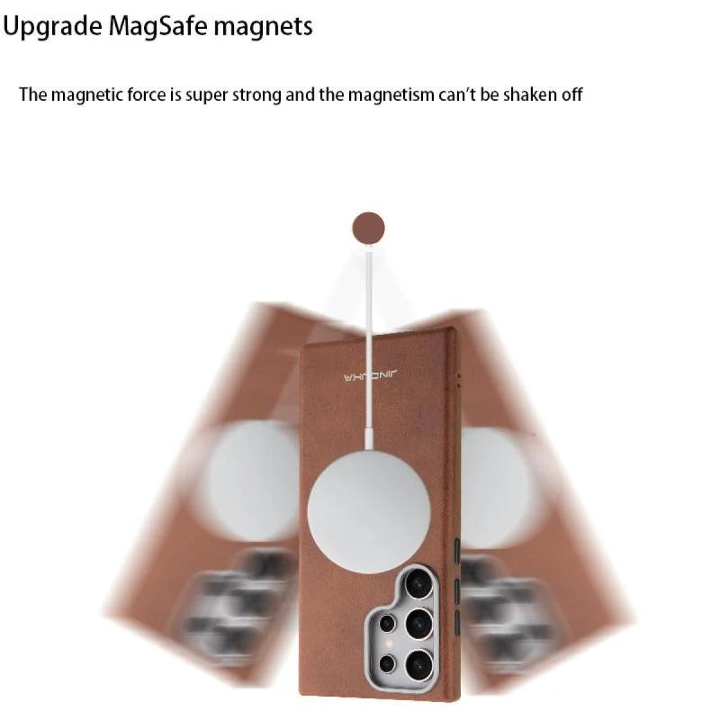 Luxury Shockproof Leather Magnetic Phone Case for Samsung Galaxy S24 Series