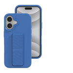 iPhone 16 Series Solid Color Bumper Case with Folding Stand Holder