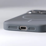 Matte Silicone MagSafe Case with Alloy Lens Protector for iPhone 15 Series
