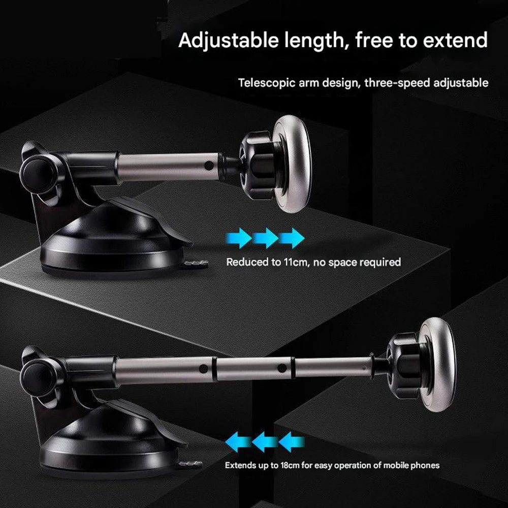360° Adjustable Magnetic Car Phone Stand with Suction Base