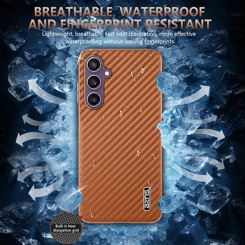 Durable Carbon Fiber Pattern Phone Case for Samsung Galaxy A36