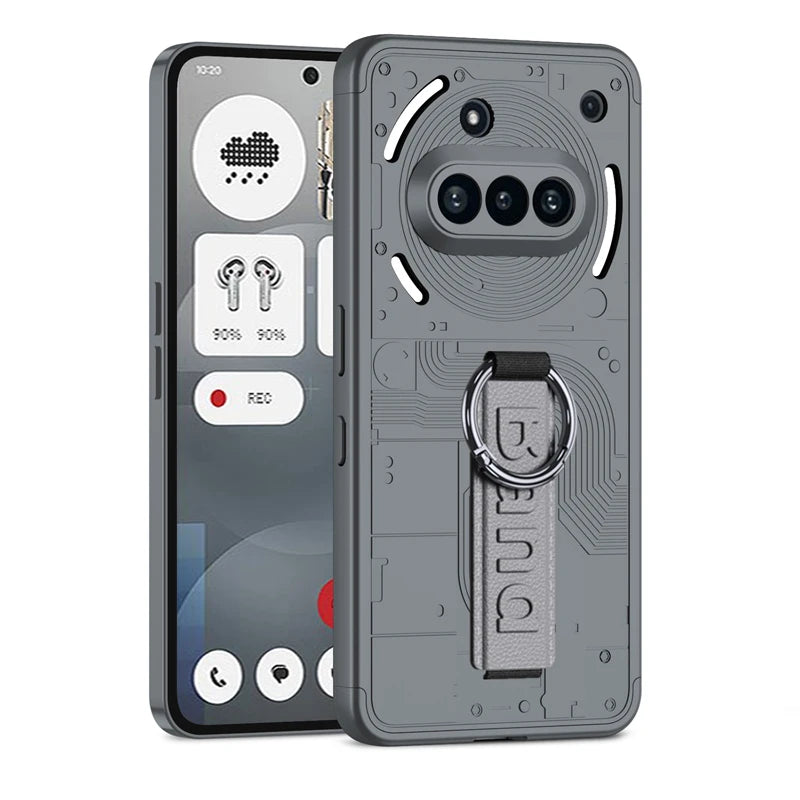 Nothing Phone 3a Hard PC Case with Finger Ring & Elastic Wrist Strap