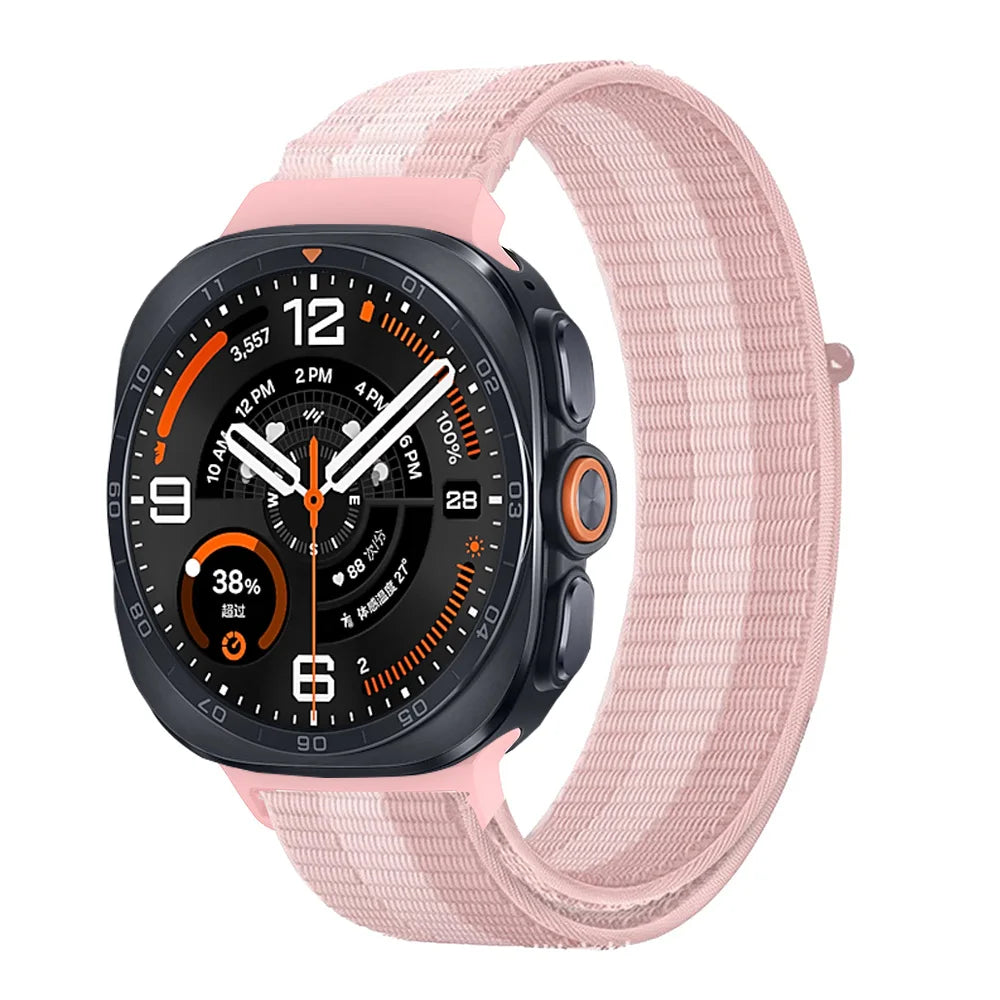 Breathable Nylon Weave Watchband with Hook-and-Loop Closure for Samsung Galaxy Watch Ultra 2