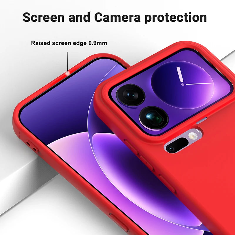 Xiaomi 17 Series Soft Liquid Silicone Case with Soft Flocked Lining