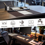 Large Leather Desk Pad with Stitched Edges and Rubber Base