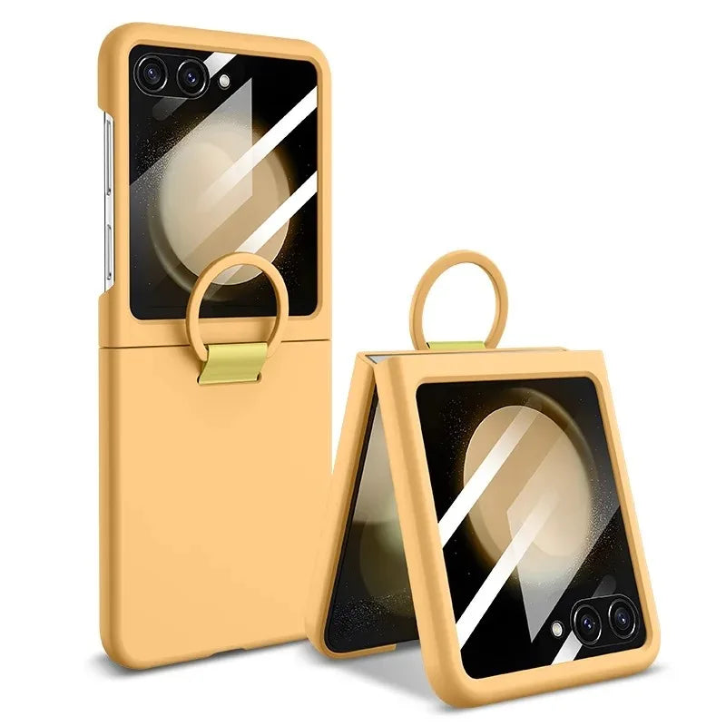 Liquid PC Protective Case with Glass Screen for Samsung Galaxy Z Flip 7