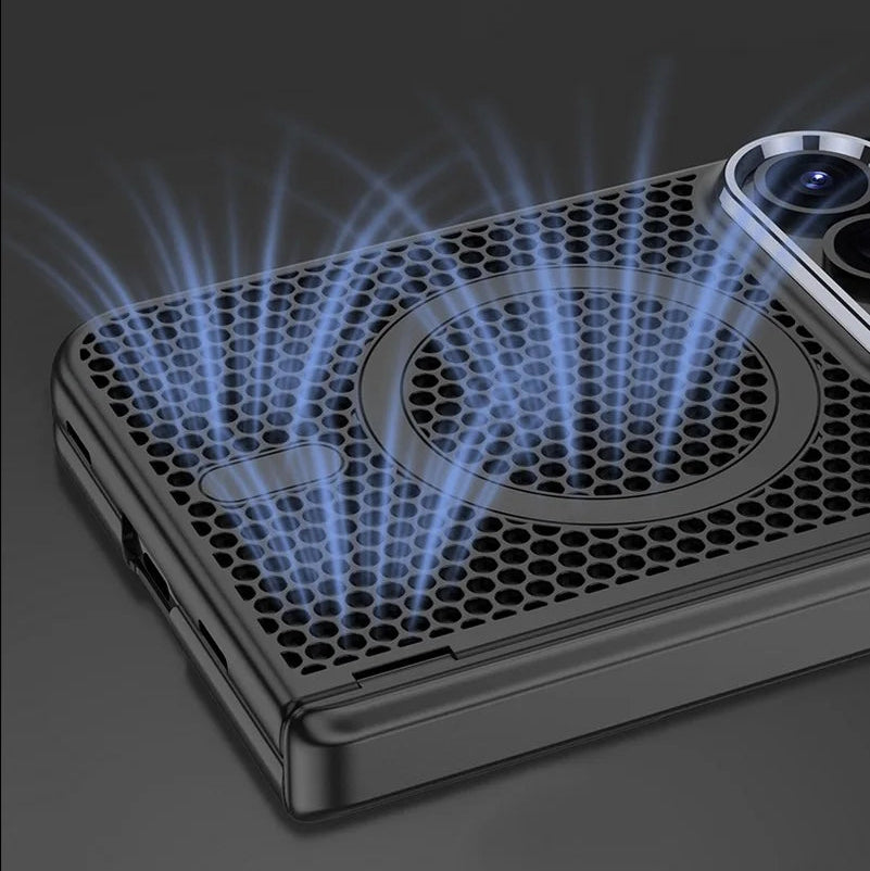 Perforated Heat-Dissipating MagSafe Case with Raised Camera Ring for iPhone Duo