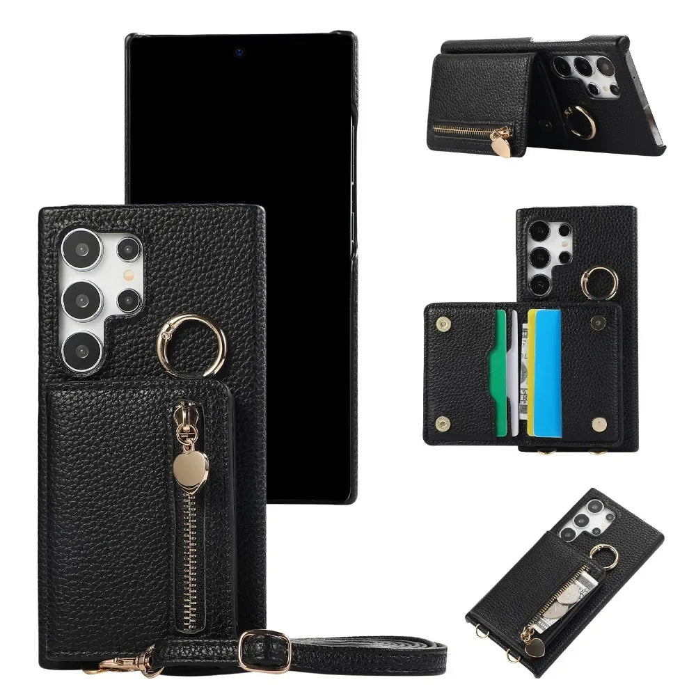 PU Leather Crossbody Wallet Case for Samsung Galaxy S24 Series