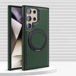 Samsung Galaxy S25 Series Leather Case with 360° Rotating Stand