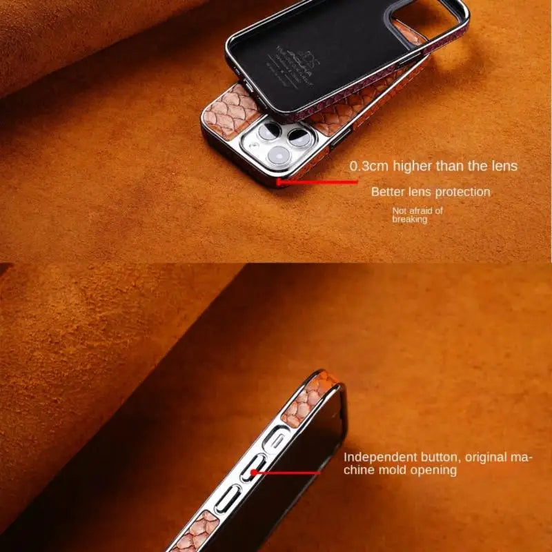 Premium Snake Skin Texture Leather Case for iPhone 16 Series