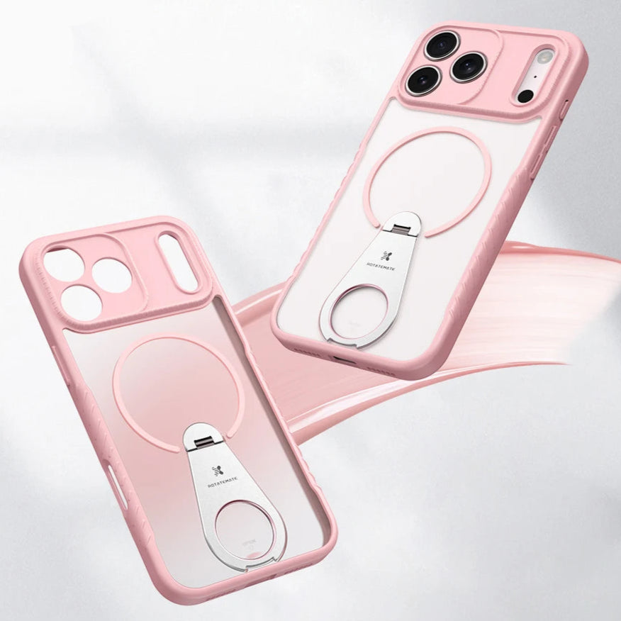 MagSafe Compatible Matte Case with Built-in Invisible Ring Stand for iPhone 17 Series