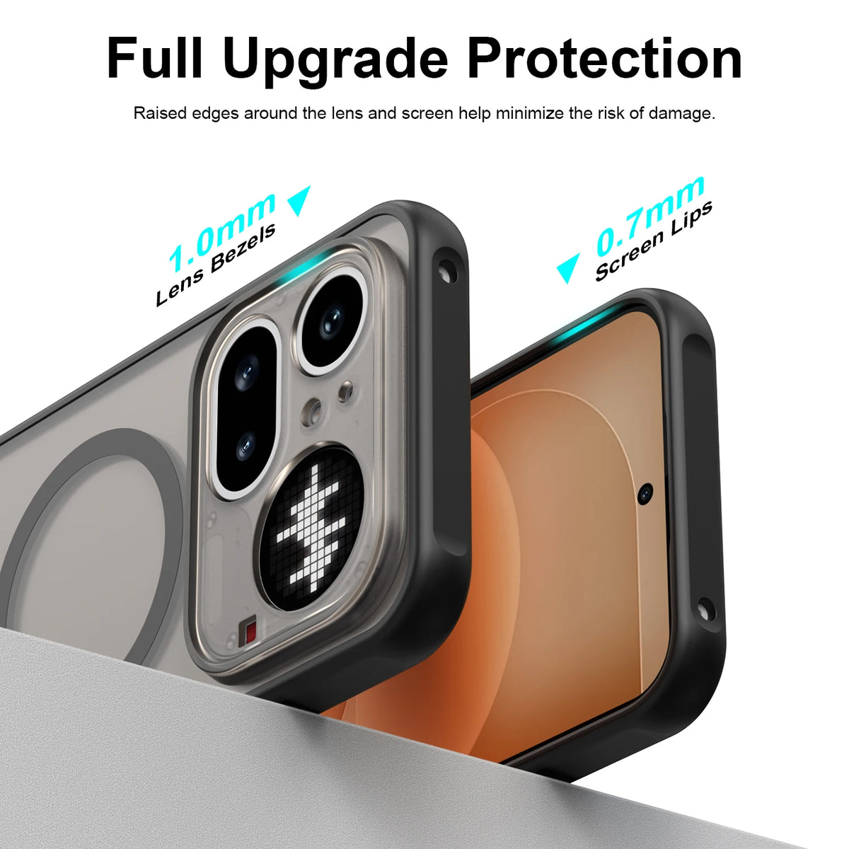 Matte Case with Magnetic Charging Alignment Ring for Nothing Phone (4a) Series