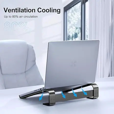 Ergonomic Aluminum Laptop Stand with Cooling Ventilation