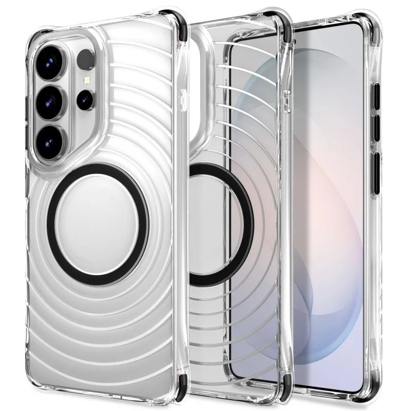 Transparent Magnetic Case with Four-Corner Airbag Shock Absorption for Samsung Galaxy S26 Ultra