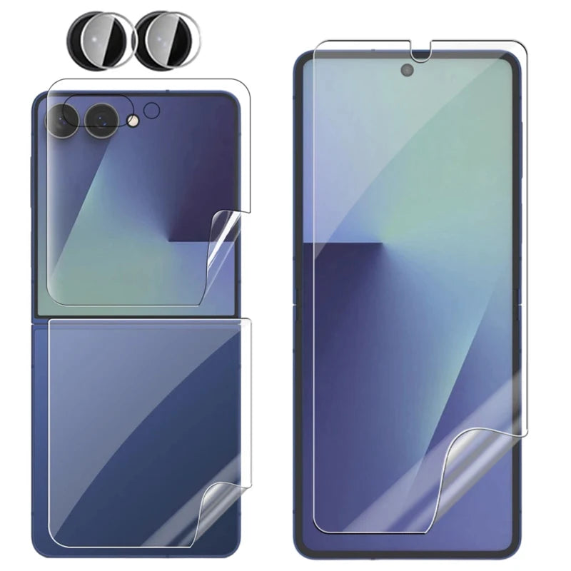Clear Front and Back Screen Protector with Camera Lens Cover for Samsung Galaxy Z Flip 7