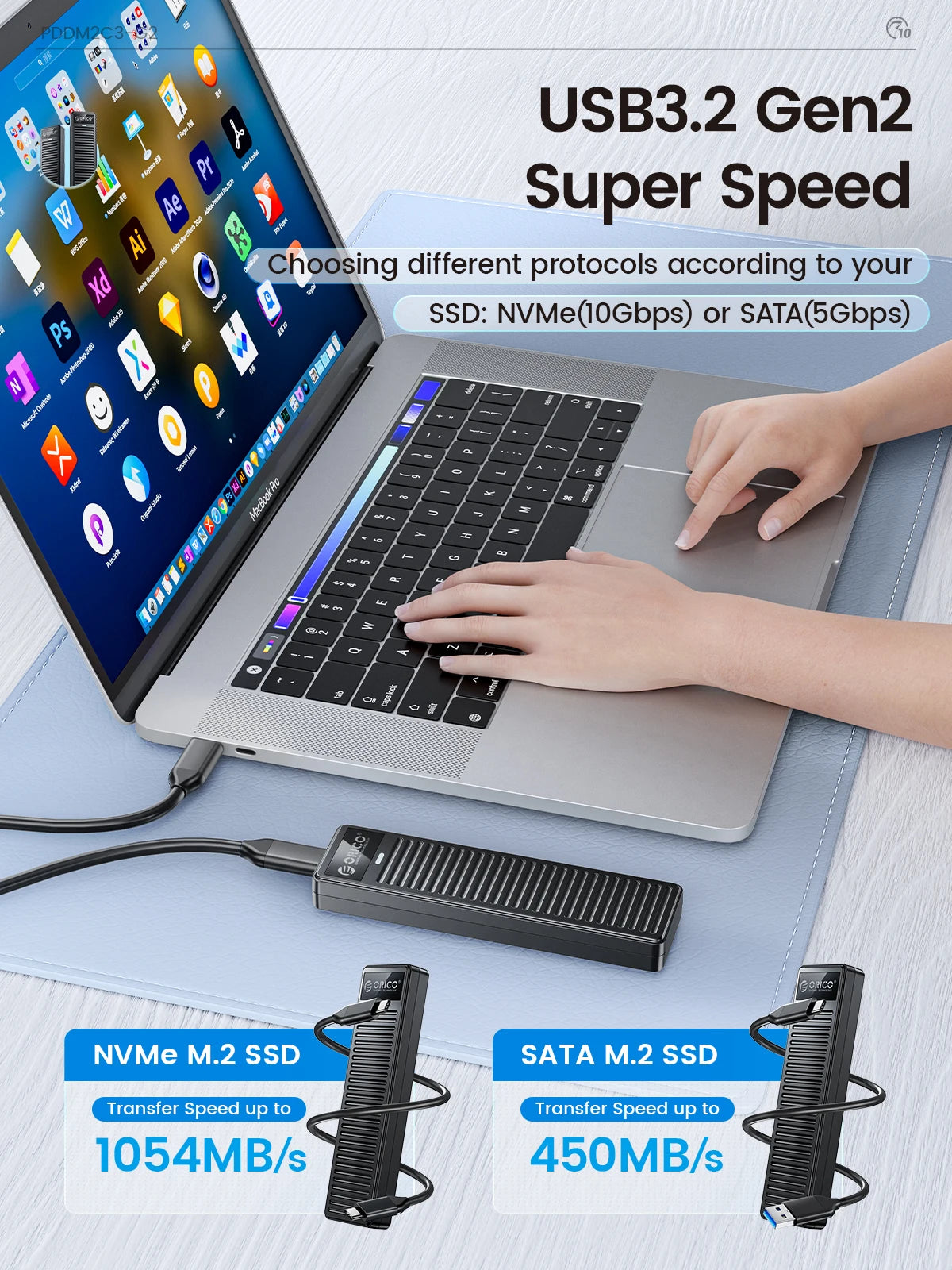 ORICO Tool-Free M.2 NVMe SSD External Enclosure