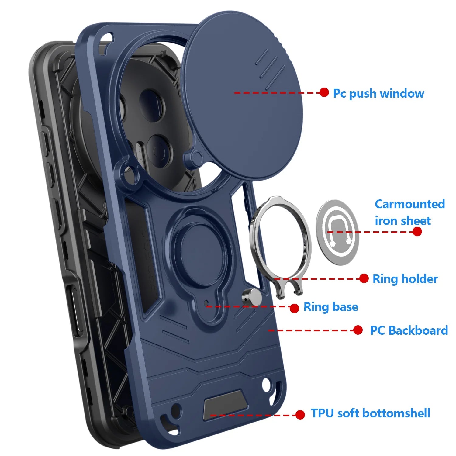360° Rotating Metal Ring Holder Case with Kickstand for Honor Magic8 Series