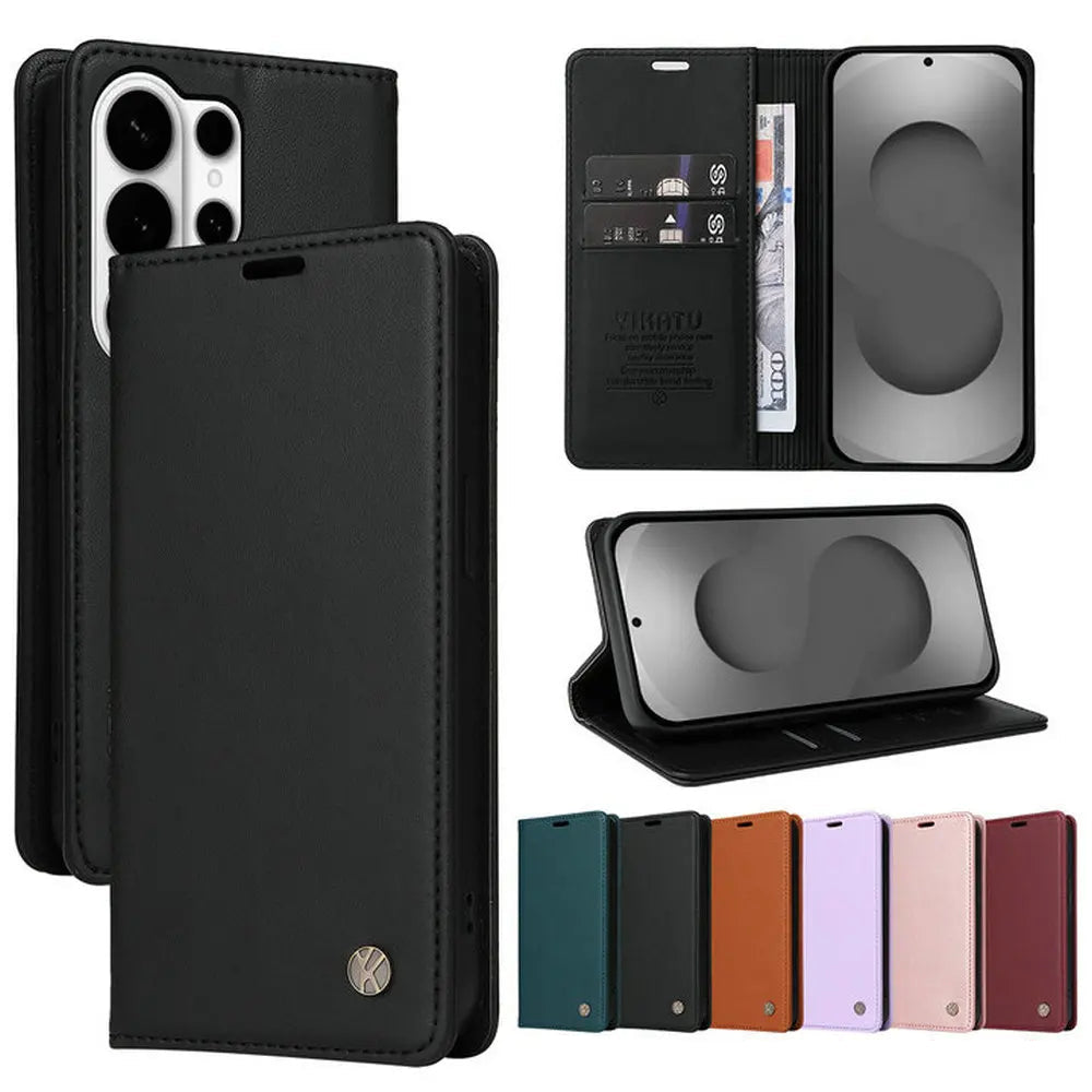 Luxury Leather Wallet Case for Samsung Galaxy S26 Series