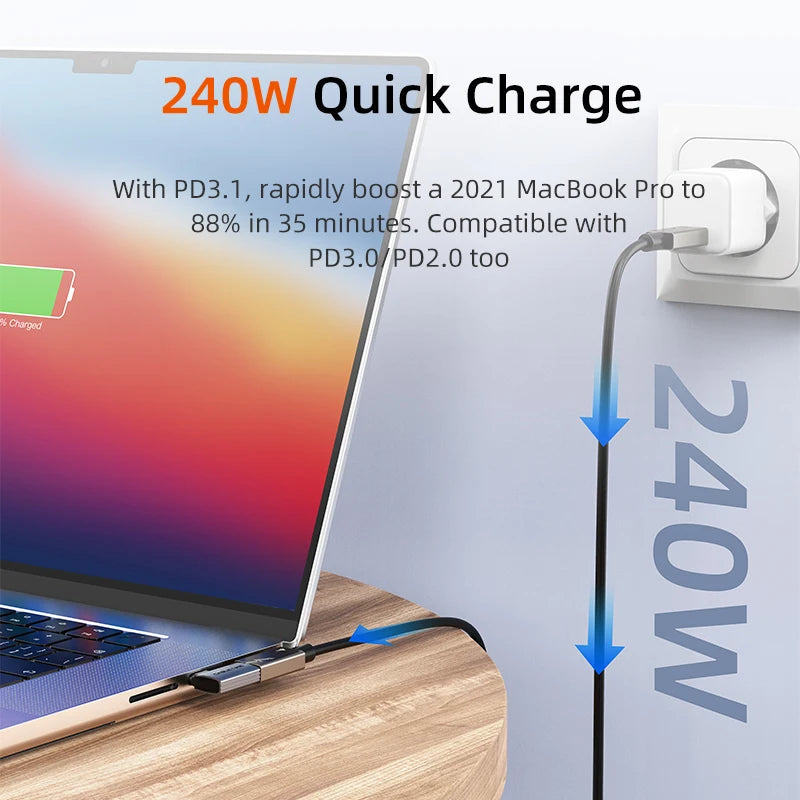 CABLETIME 240W USB-C OTG Adapter