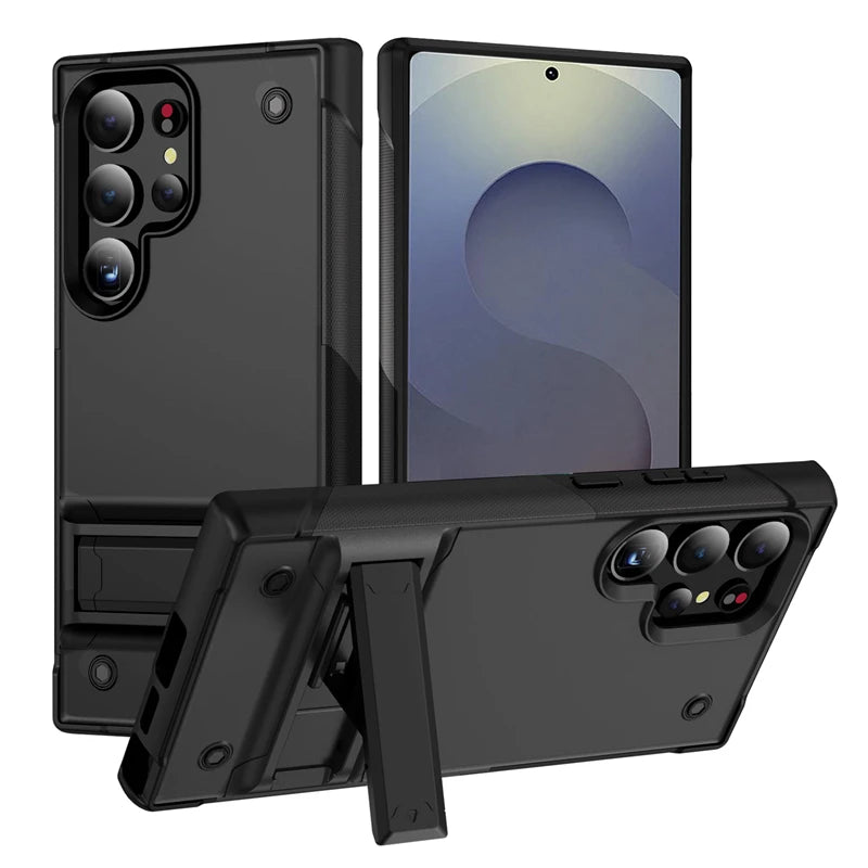 Rugged Armor Case with Kickstand for Samsung Galaxy S25 Series