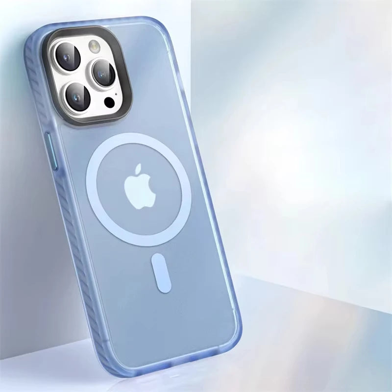 Durable Matte Translucent MagSafe Armor Case for iPhone 15 Series