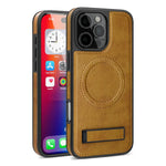 Stylish MagSafe Leather Case with Stand for iPhone 16 Series