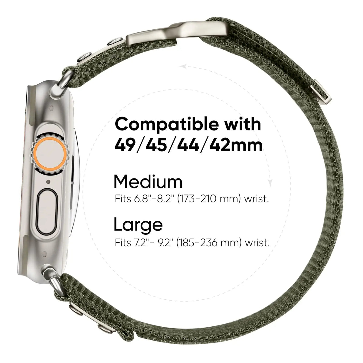 Infinitely Adjustable Woven Nylon Band for Apple Watch