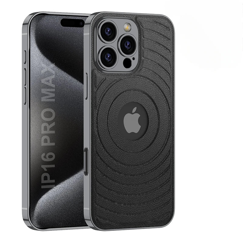 Luxury Electroplated Leather Case for iPhone 16 Series