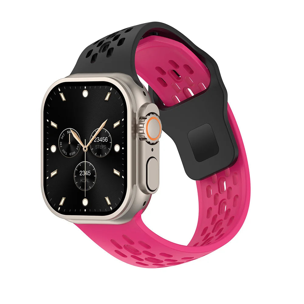 Perforated Silicone Tapered Band with Slot Connector for Apple Watch