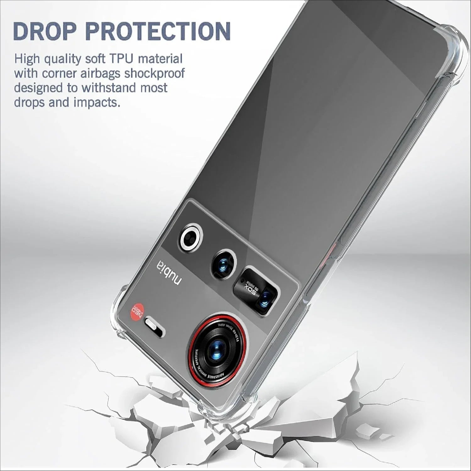 ZTE Nubia Z70S Ultra Protective TPU Case with Reinforced Corners