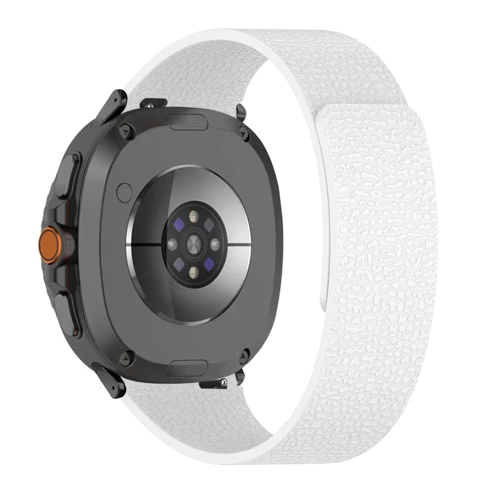 Premium Magnetic Lychee Pattern Silicone Watchband for Samsung Galaxy Watch 8 / Galaxy Watch 8 Classic