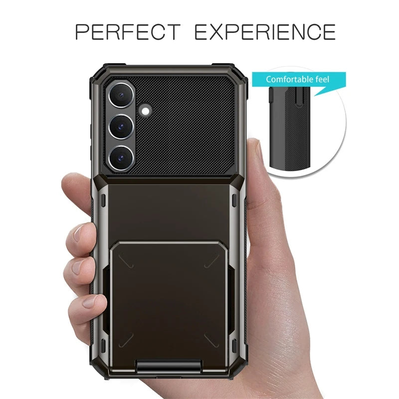Heavy Duty Armor Wallet Phone Case for Samsung Galaxy A36