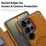 Samsung Galaxy S25 Series PU Leather Magnetic Wallet Flip Case