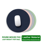 Minimalist PU Leather Round Mouse Pad