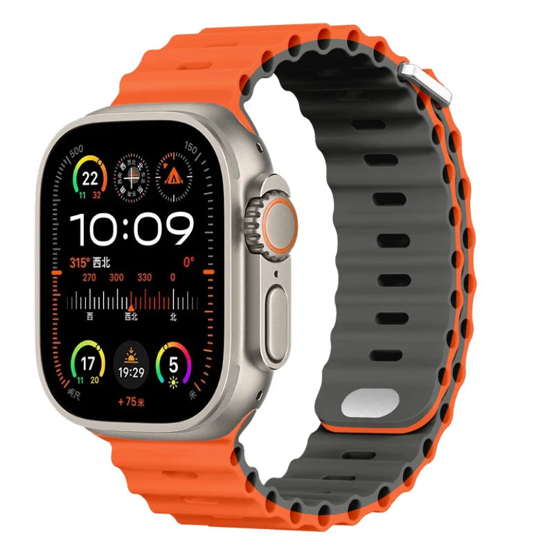 Soft-Touch Ocean Silicone Sport Band for Apple Watch