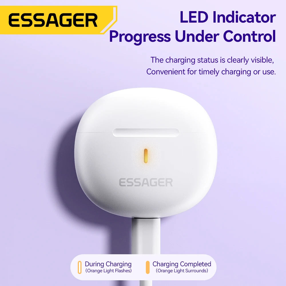 Essager Bluetooth 5.3 TWS Wireless Semi-In-Ear Earbuds