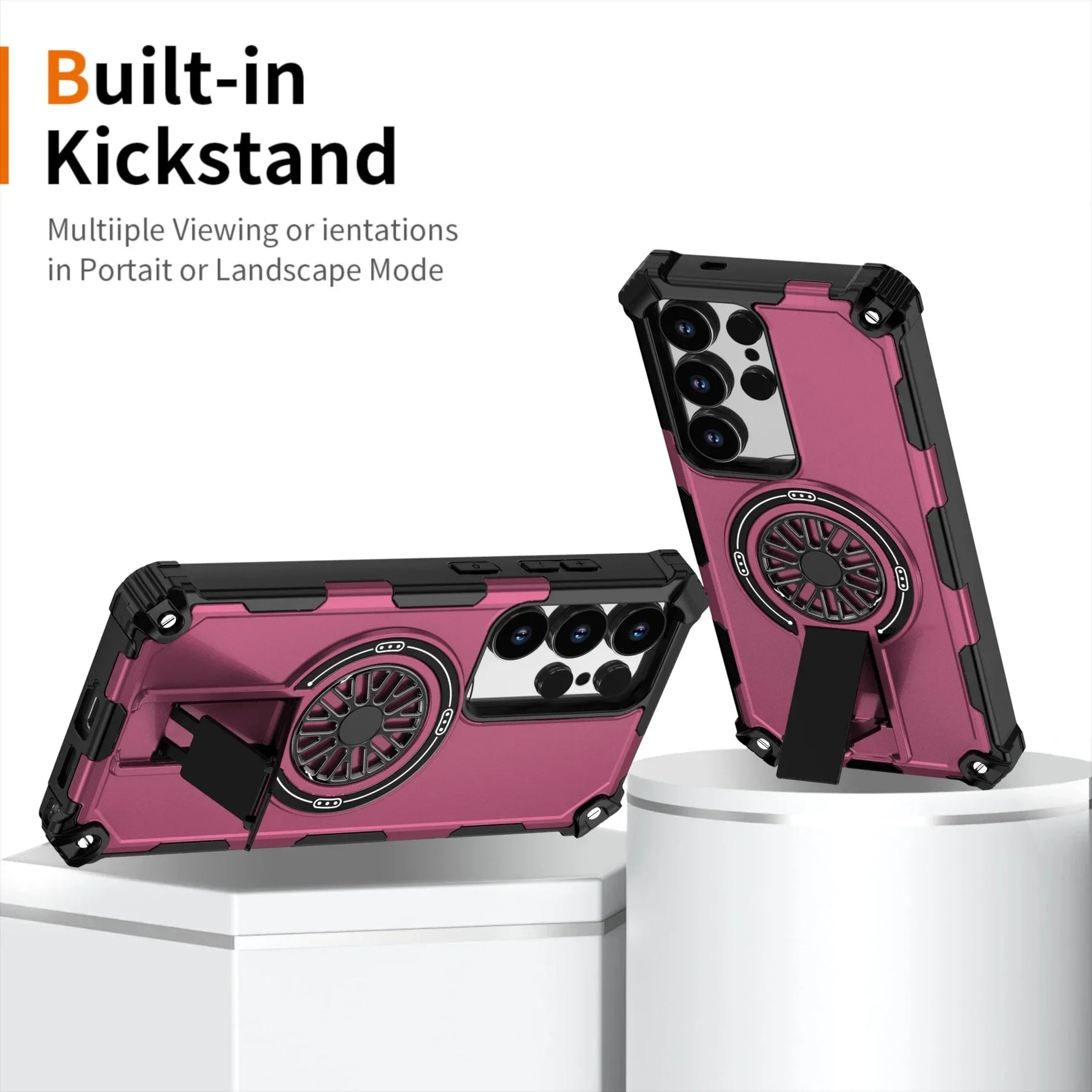Heavy-Duty Shockproof Magnetic Case with Kickstand for Samsung Galaxy S24 Series