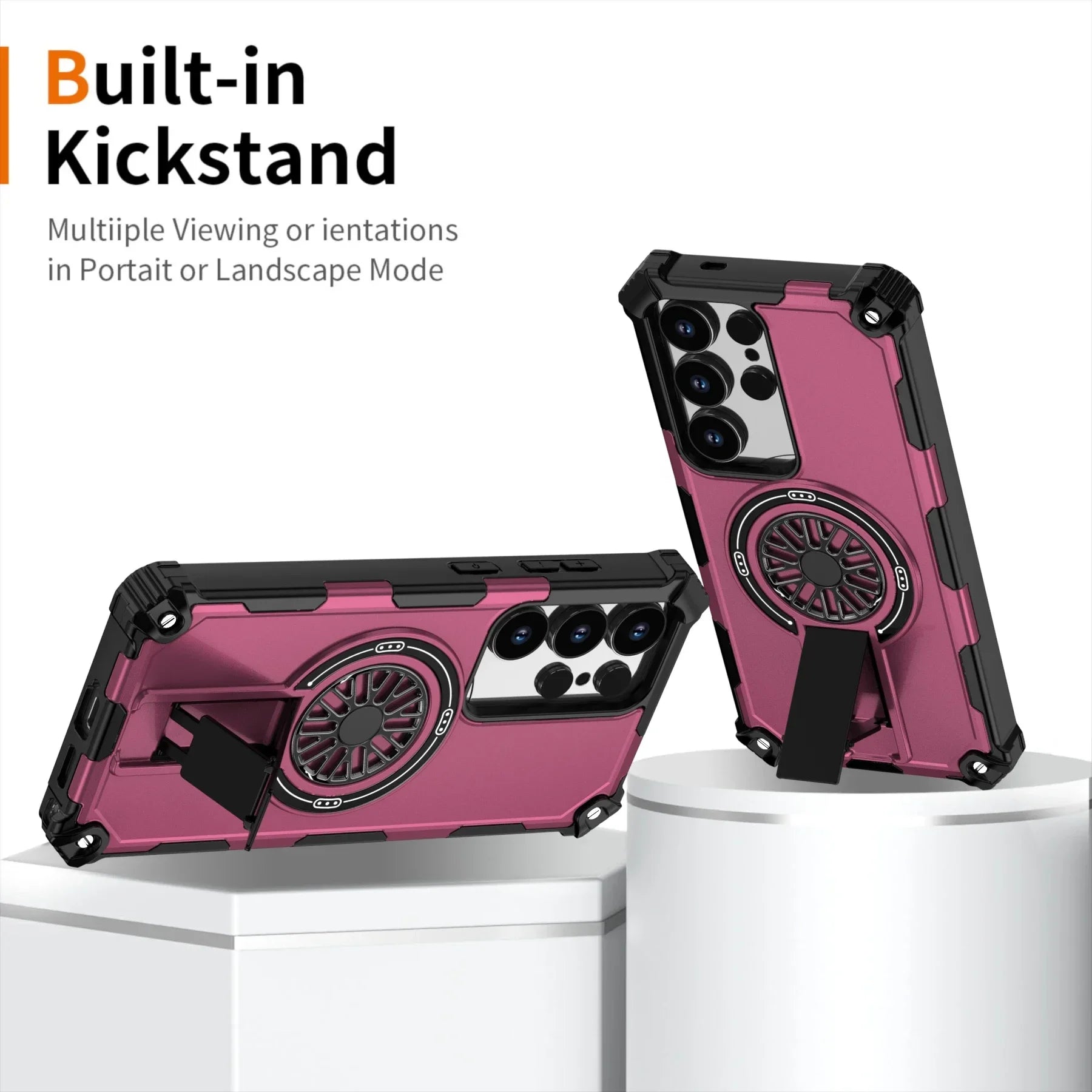 Heavy-Duty Shockproof Magnetic Case with Kickstand for Samsung Galaxy S25 Series