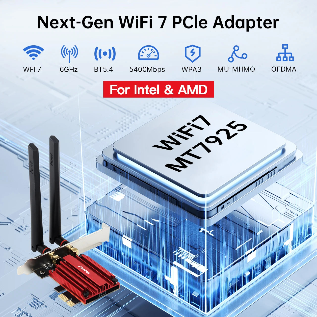 Fenvi WiFi 7 Desktop PCIe Card With Bluetooth 5.4 and Tri-Band