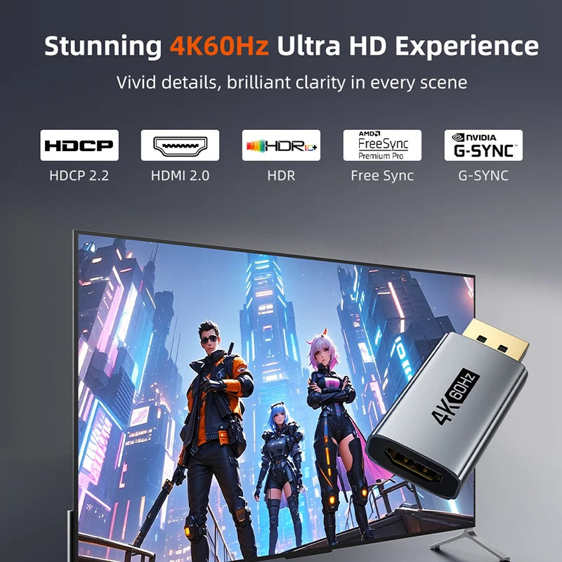 CABLETIME DisplayPort to HDMI 4K60Hz Adapter