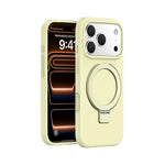 Matte Liquid Silicone Magnetic Case with Rotating Ring Holder for iPhone 17 Series