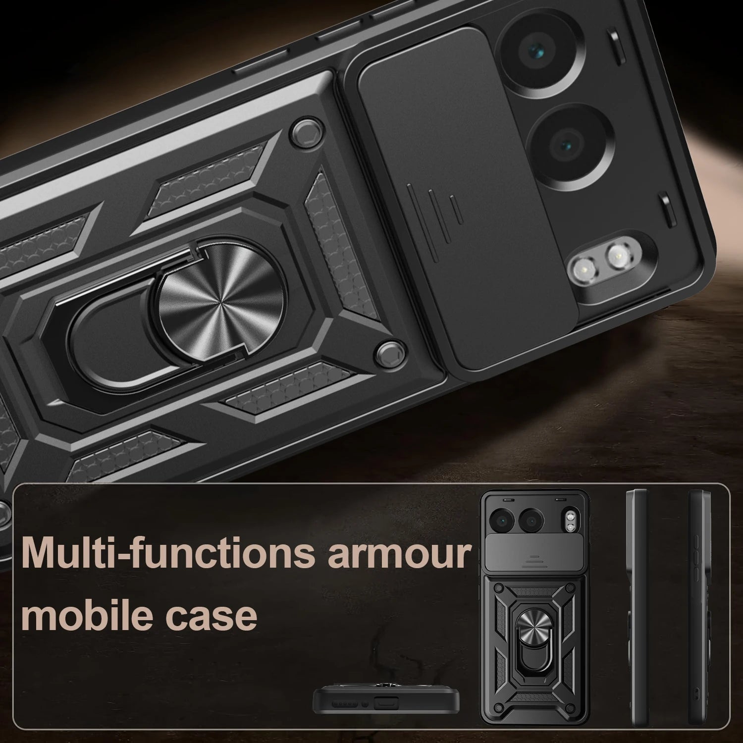 OnePlus Nord 4 Rugged Protective Case with Ring Stand