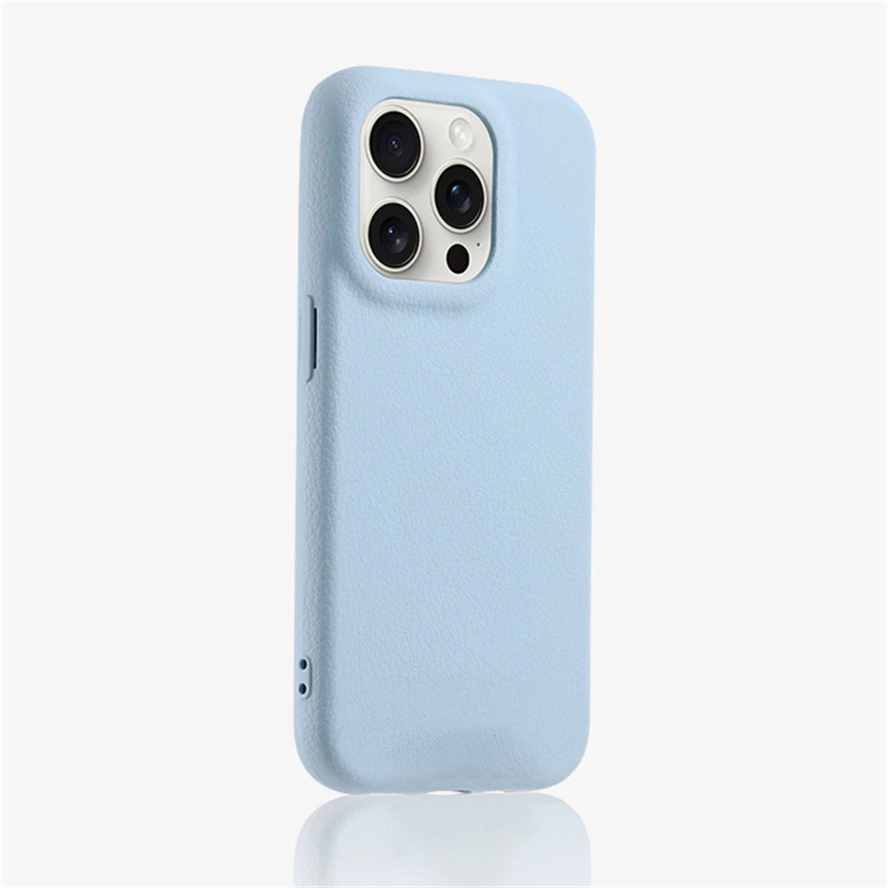 Luxury Lychee Leather Pattern TPU Case for iPhone 15 Series