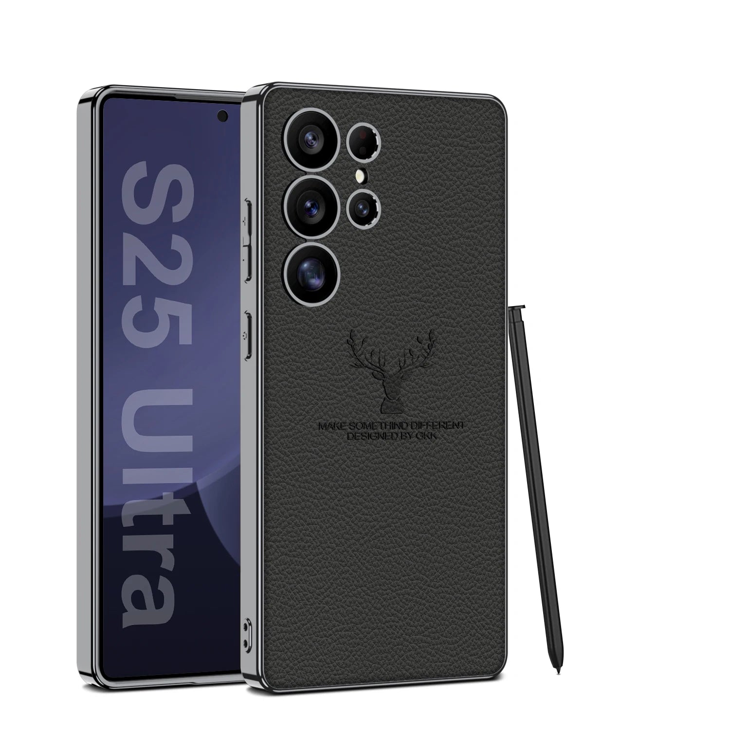 Premium Moose Pattern Leather Case with Soft Edge for Samsung Galaxy S25 Ultra