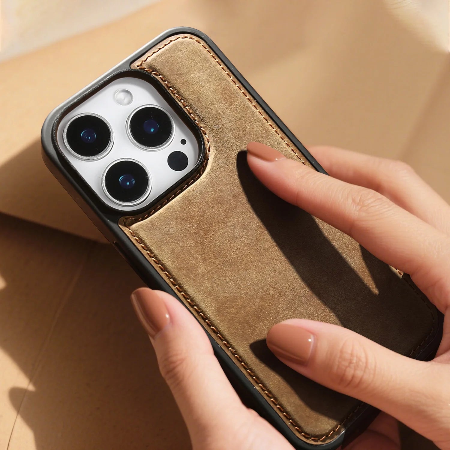 Retro Crazy Horse Genuine Leather Case for iPhone 16 Series