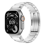 Steel and Fluororubber Segmented Bracelet Band with Removable Links for Apple Watch