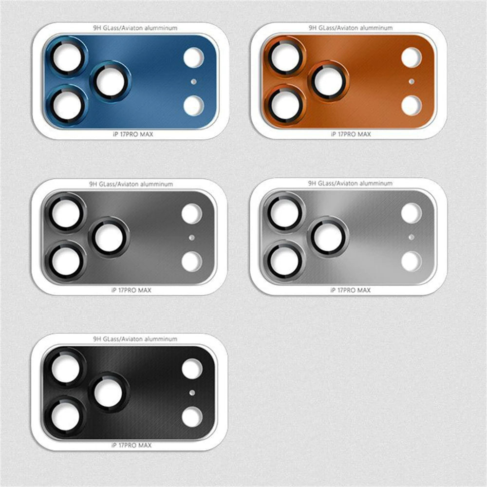 iPhone 17 Series Camera Lens Metal Cover with Protective Glass