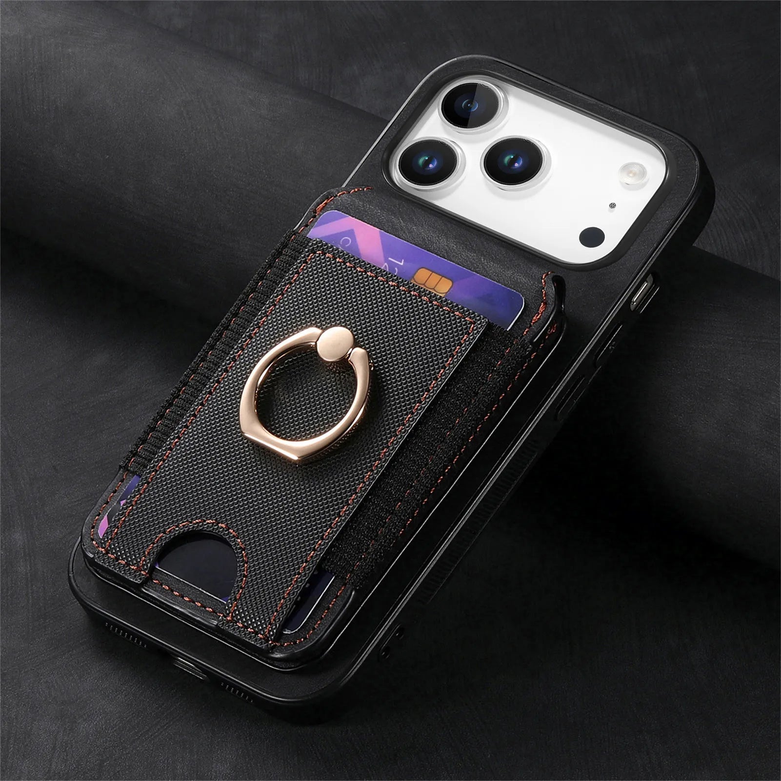 Premium 2-in-1 MagSafe Leather Wallet Case with Multi-Functional Card Holder & Ring for iPhone 17 Series