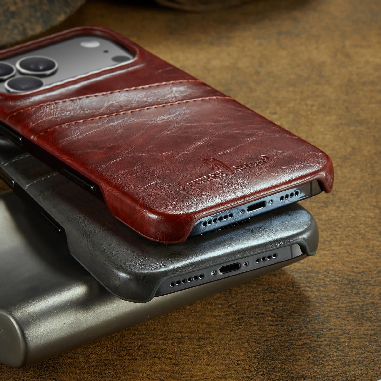 iPhone 17 Series Hard Shockproof Leather Wallet Case