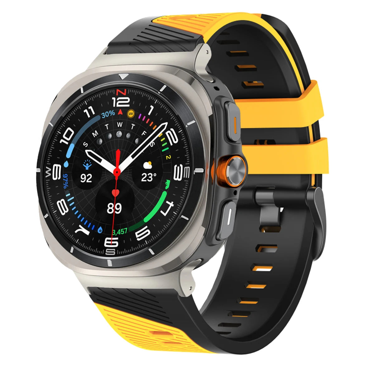 Two-Tone Silicone Sports Watch Strap with Quick-Release Connector for Samsung Galaxy Watch Ultra 2